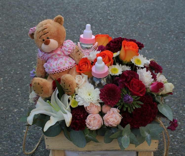 Аквабокс #А482 цветы купить с доставкой Баку