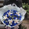 Букет из синих роз с орхидеями #R1998